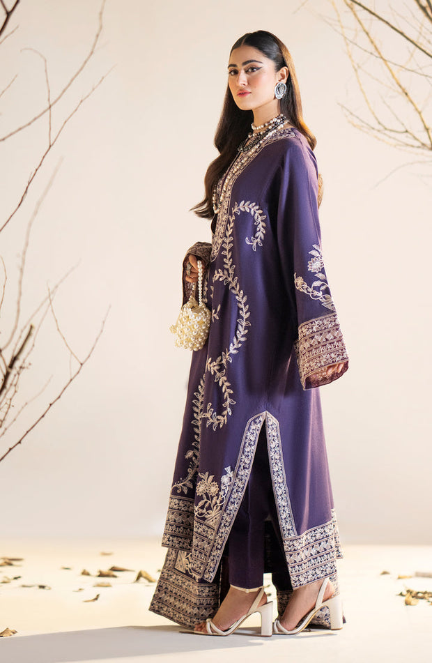 Elegant Coral Blue Embroidered Pakistani Salwar Kameez Dupatta Suit 2023