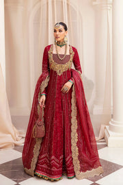 Elegant Deep Red embellished Pakistani Wedding Dress Frock Pishwas
