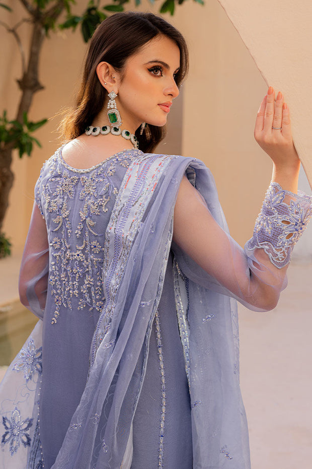 Elegant Embellished Blue Kameez Trouser Pakistani Wedding Dress