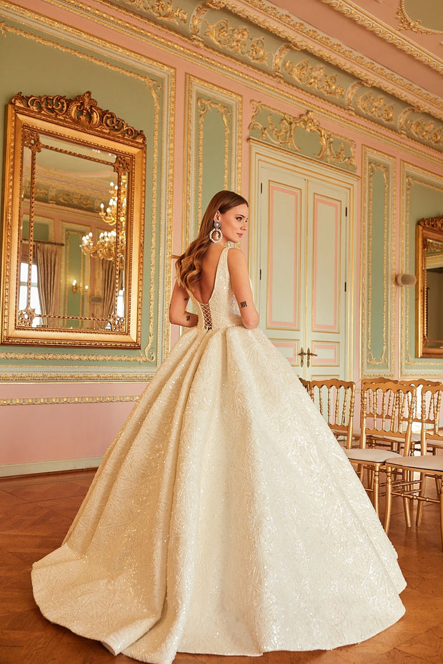 Embellished Wedding Dress in Luxury Bridal Gown Style – Nameera by Farooq
