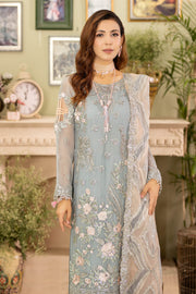 Elegant Embroidered Blue Pakistani Salwar Kameez Dupatta Dress