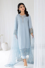 Elegant Ice Blue Embroidered Pakistani Salwar Kameez Dupatta Suit