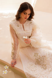 Elegant Ivory Kameez Trousers Pakistani Wedding Dress
