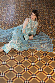 Elegant Kameez Trouser Dupatta Blue Pakistani Wedding Dress
