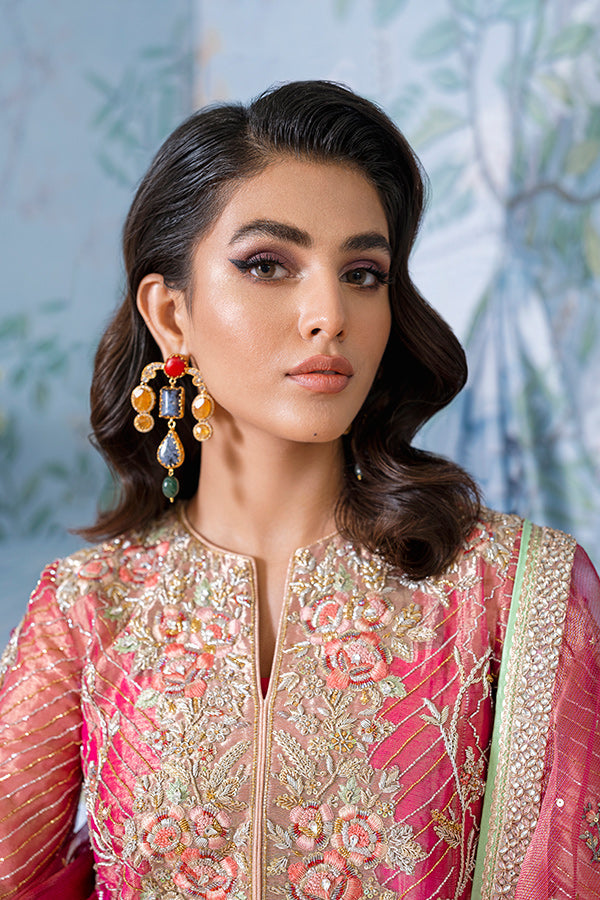 Elegant Kameez Trouser Dupatta Pink Pakistani Wedding Dress