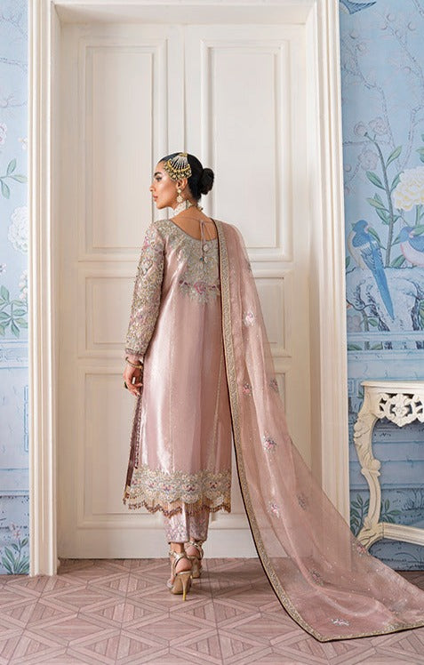 Elegant Kameez Trouser Pink Pakistani Wedding Dress