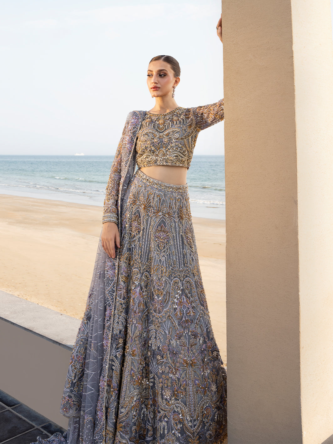Elegant Pakistani Bridal Lehenga Choli with Dupatta