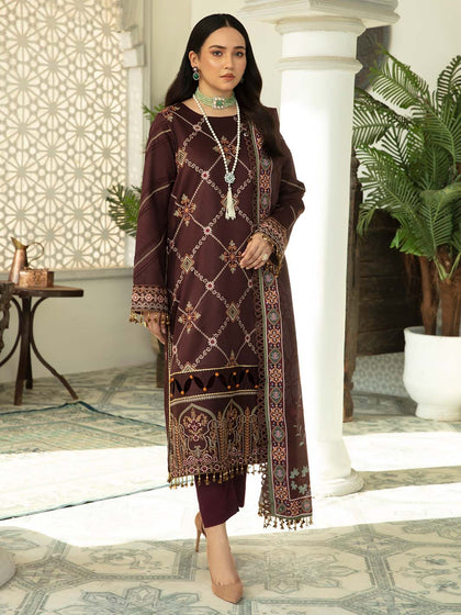 Elegant Maroon Red Pakistani Salwar Kameez Embroidered Salwar Suit
