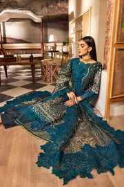 Elegant Organza Kameez Trouser Embroidered Pakistani Party Wear