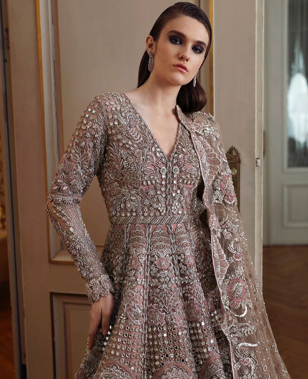 Elegant Pakistani Bridal Dress in Classic Gown Dupatta Style