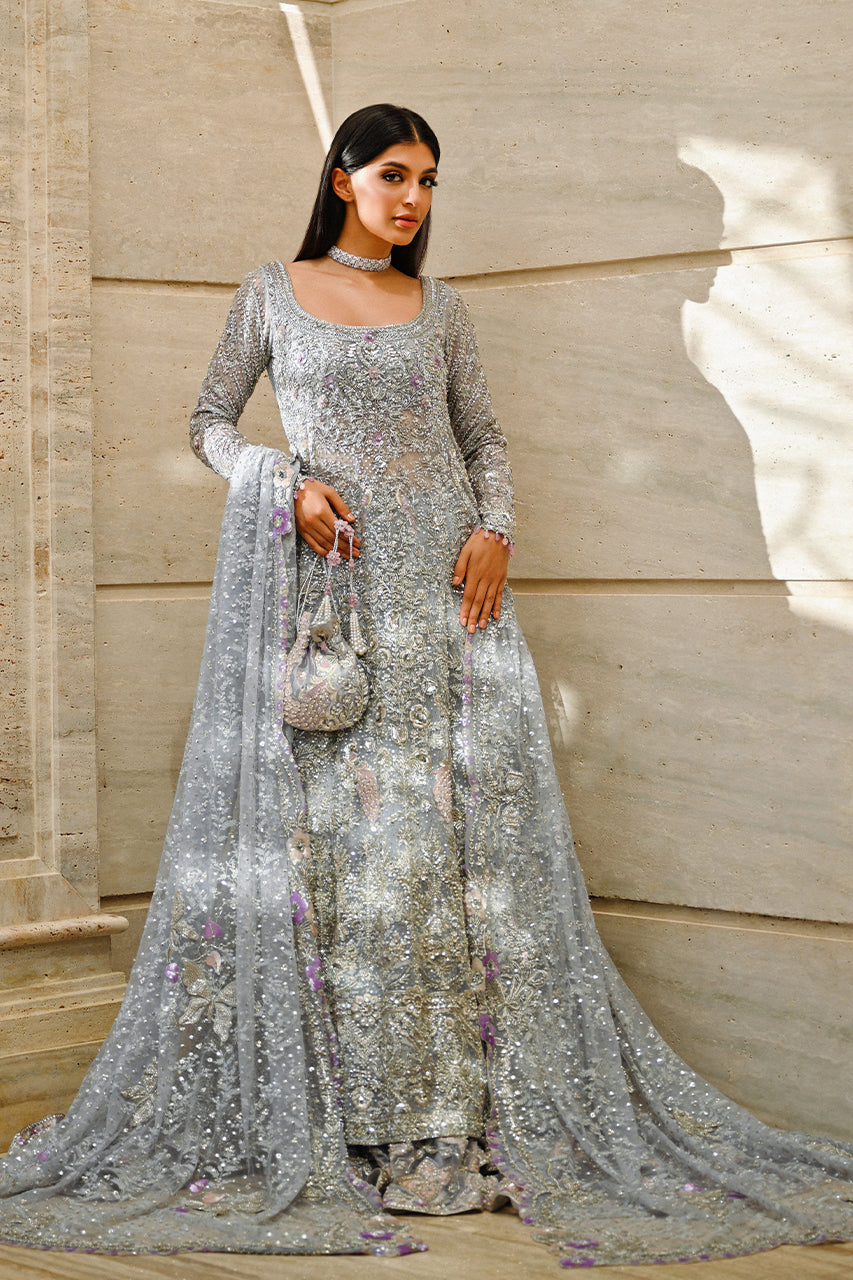 Elegant Pakistani Bridal Dress in Lehenga Dupatta Gown Style