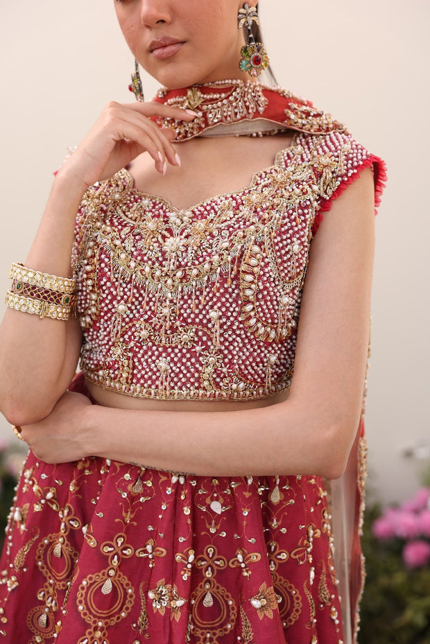 Elegant Pakistani Bridal Dress in Pink Lehenga and Choli Style