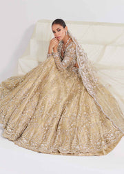 Elegant Pakistani Bridal Dress in Pishwas Frock Lehenga Style