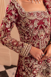 Elegant Pakistani Bridal Dress in Red Sharara Kameez Style