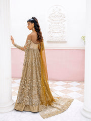 Elegant Open Pakistani Bridal Gown and Lehenga Dupatta Dress