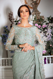 Elegant Pakistani Bridal Outfit in Premium Net Saree Style
