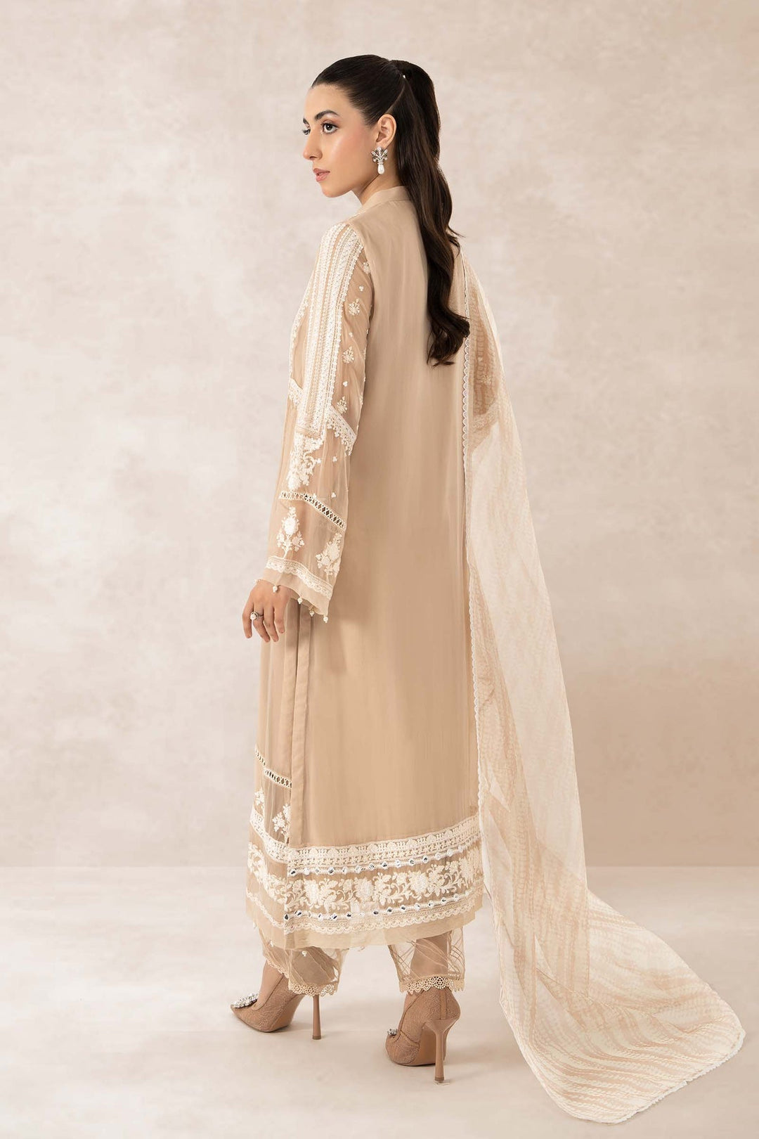Elegant Pakistani Salwar Kameez Beige Salwar Suit Dupatta