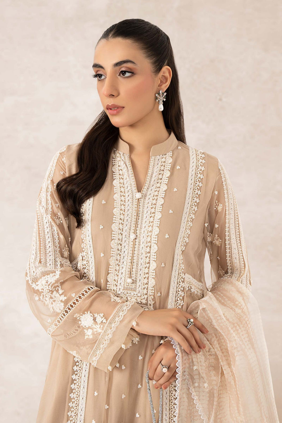 Elegant Pakistani Salwar Kameez Beige Shade Salwar Suit