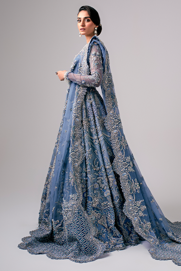 Sky Blue Lehenga Choli for Pakistani Wedding Dresses SMALL Sky Blue Lehenga Choli for Pakistani Wedding Dresses SMALL