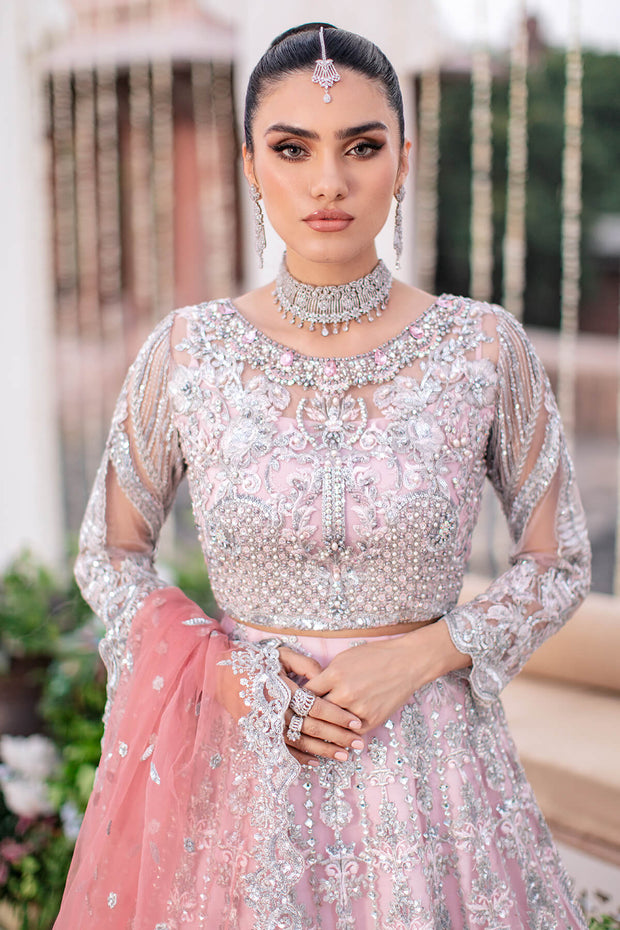 Elegant Pakistani Wedding Dress in Graceful Lehenga Choli Style