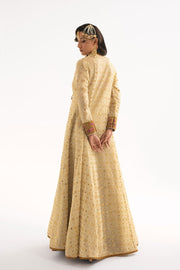 Elegant Pakistani Wedding Dress in Ivory Angrakha Frock Style