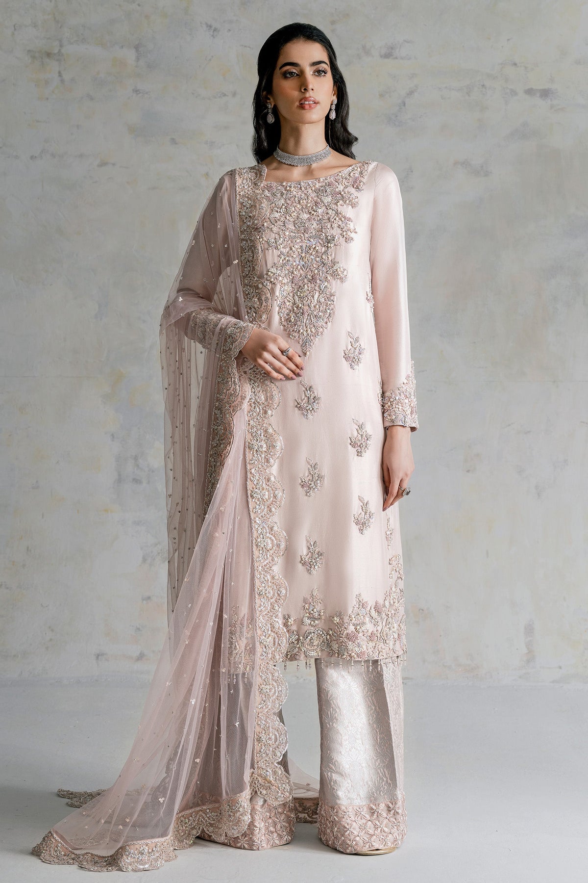 Elegant Pakistani Wedding Dress in Kameez Trouser Style – Nameera by Farooq