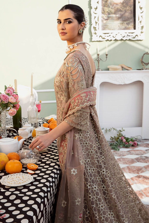 Elegant Pakistani Wedding Dress in Long Tail Pishwas Style