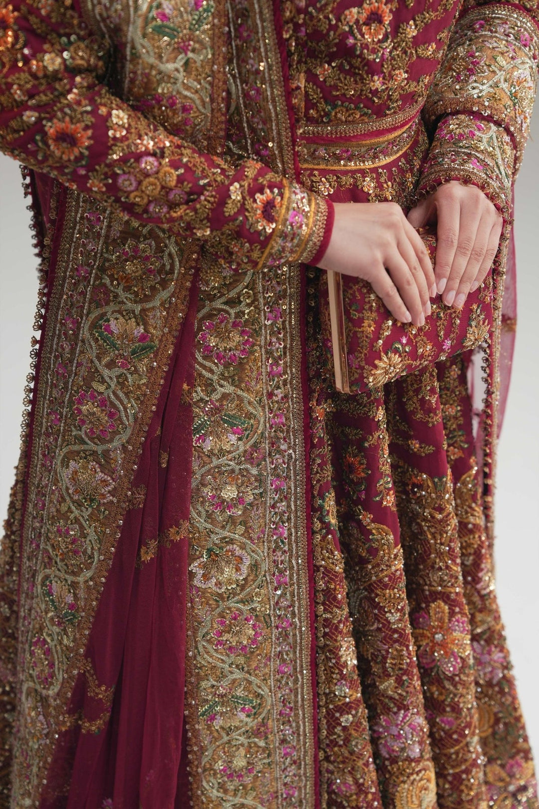 Elegant Red Net Pakistani Bridal Lehenga for Weddings