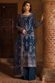 Elegant Royal Blue Embroidered Chiffon Pakistani Salwar Kameez