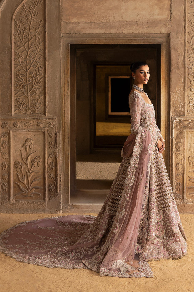Elegant Pakistani Bridal Dress in Wedding Pink Gown Style