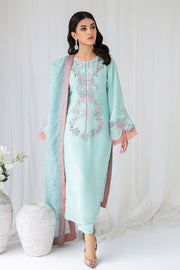 Elegant Sky Blue Embroidered Pakistani Salwar Kameez Dupatta Suit