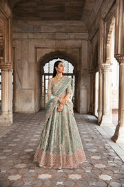 Elegant Walima Dress in Bridal Lehenga Choli Dupatta Style