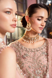Elegant Walima Dress in Pink Bridal Lehenga and Kameez Style
