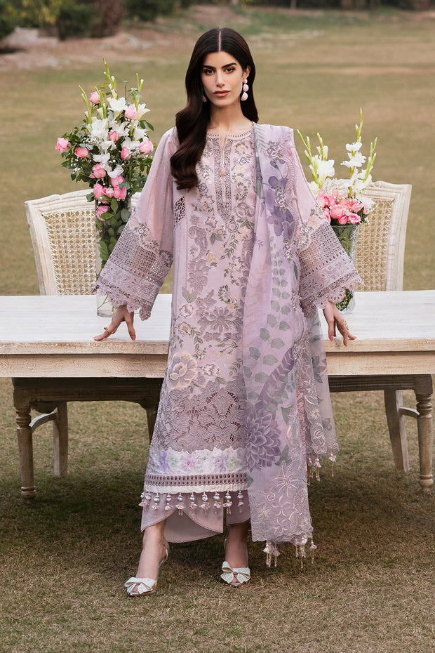 Elegant New Pakistani Salwar Kameez in Schiffli Design with Chiffon Dupatta