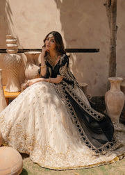 Elegant Pakistani Bridal Dress Black Lehenga with Short Shirt Dress