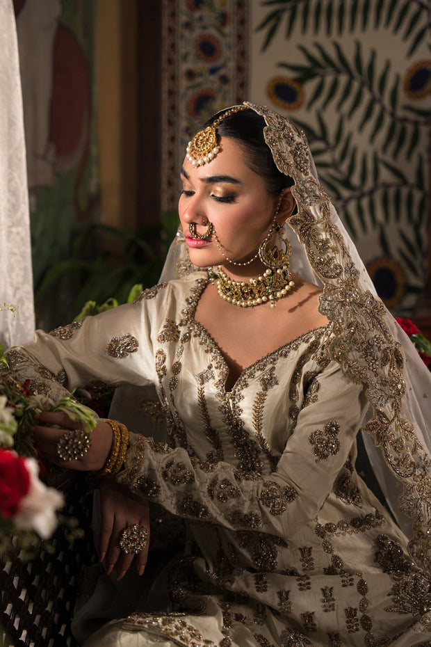 Elegant Pakistani Bridal Dress Gharara with Kameez Dress