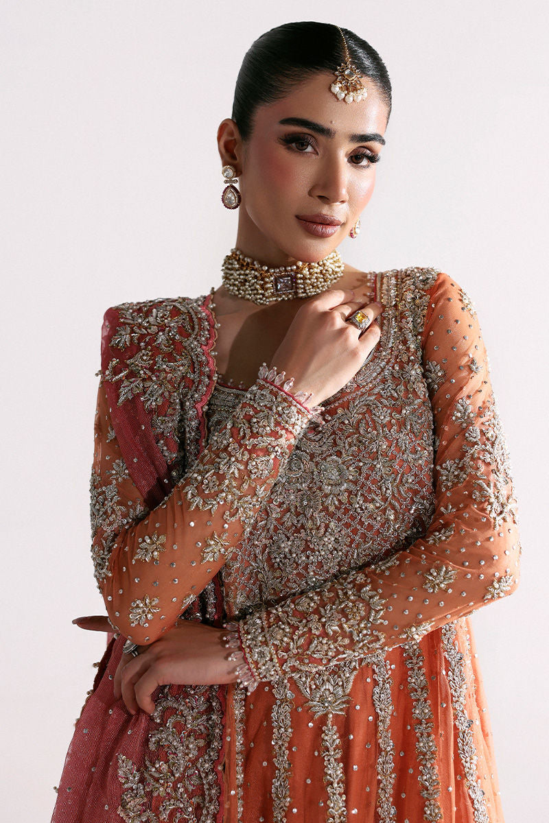 Exquisite Pakistani Bridal Lehenga Frock with Dupatta