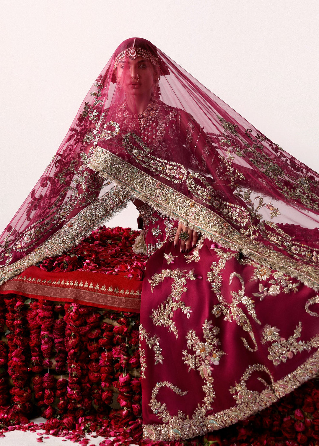 Elegant Pakistani Bridal Dress in Royal Choli and Lehenga Style