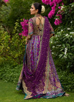 Elegant Pakistani Bridal Lehenga Dress Violet Lehenga Gown