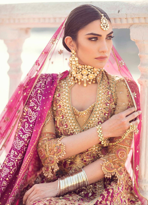 Elegant Pakistani Bridal Lehenga in Pink Colors 