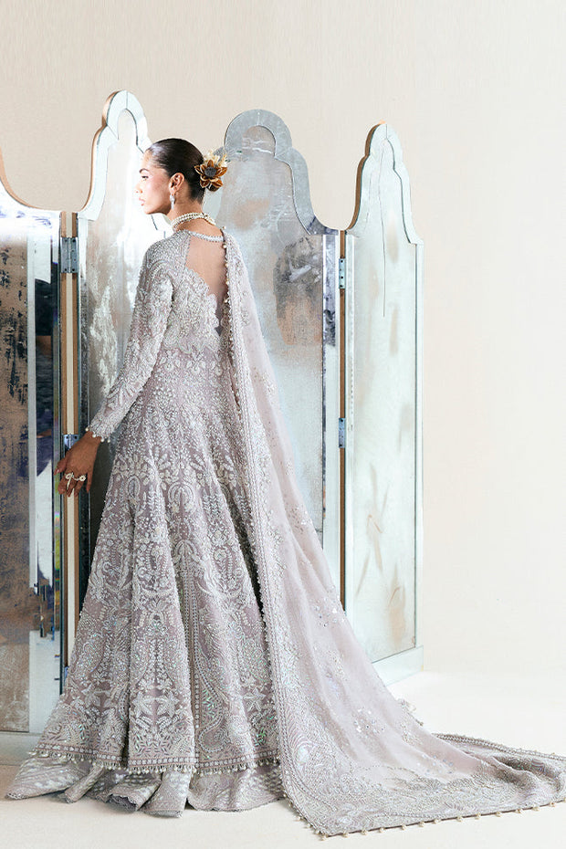 Elegant Pakistani Bridal Outfit in Silk Lehenga Kameez Style