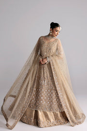 Elegant Pakistani Bridal Wear in Beige Lehenga Kameez Style