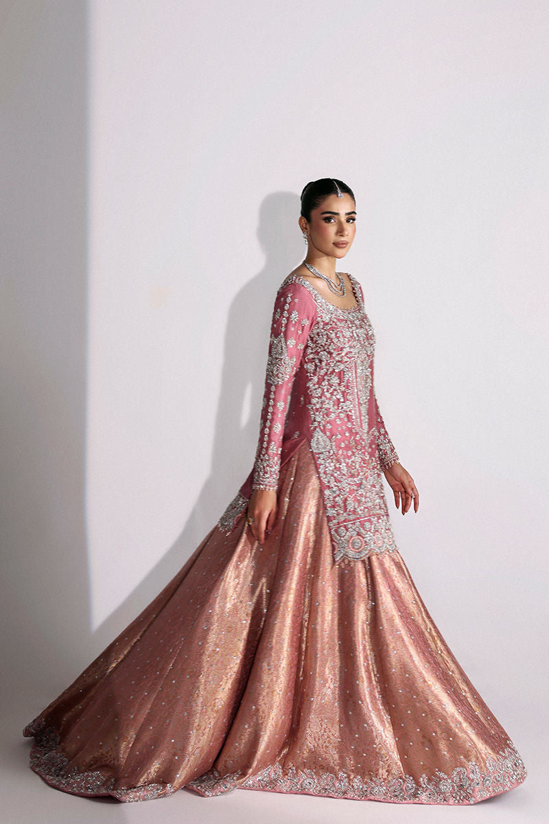 Elegant Pakistani Wedding Dress in Bridal Lehenga Shirt Style