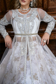 Elegant Pakistani Wedding Dress in Pishwas and Lehenga Style