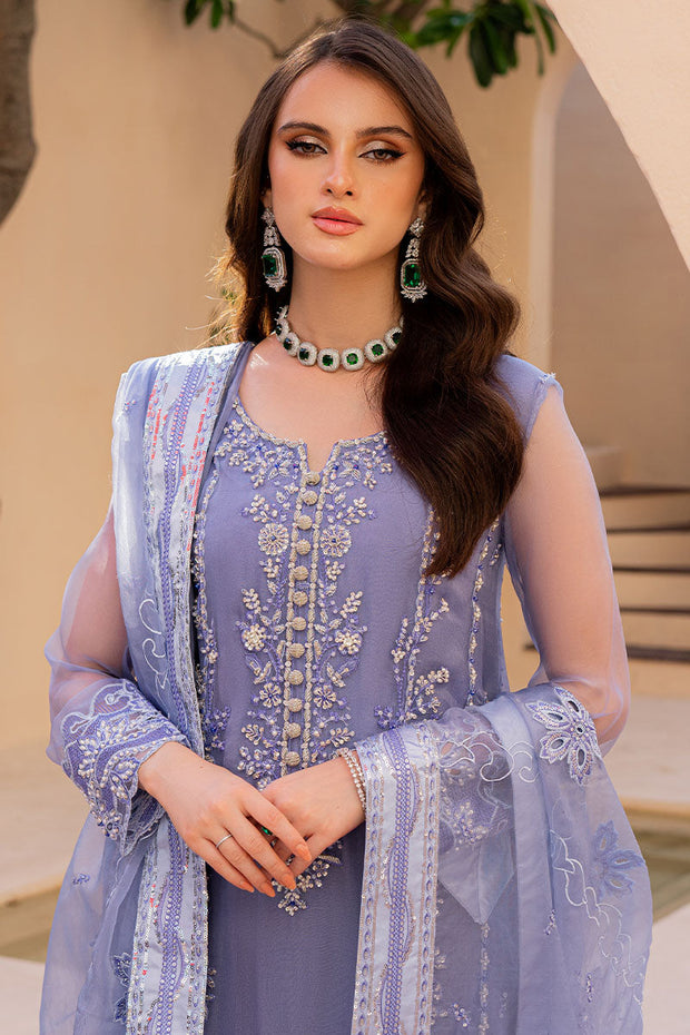 Embellished Blue Kameez Trouser Pakistani Wedding Dress Online