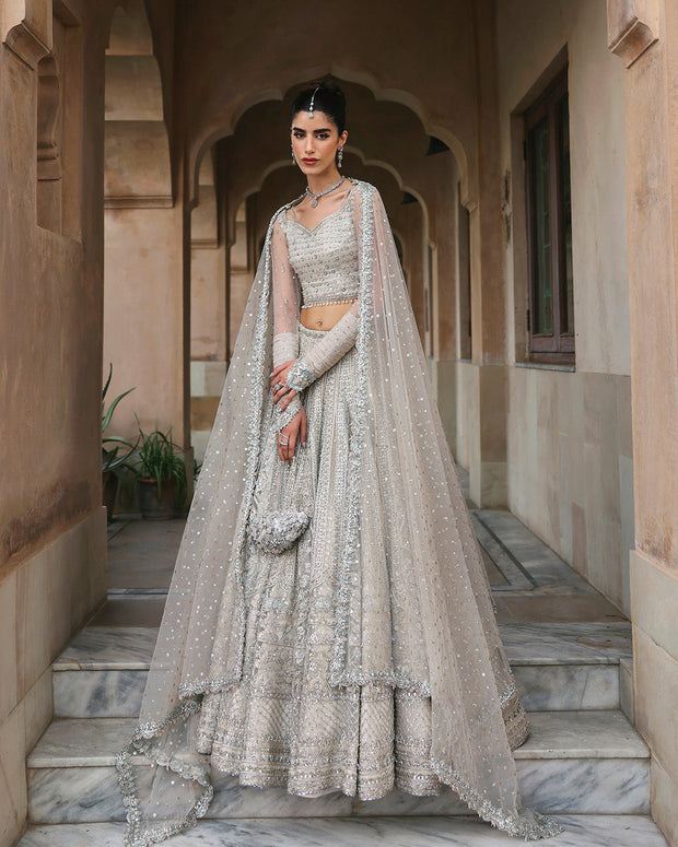Embellished Bridal Lehenga Choli Dupatta for Wedding
