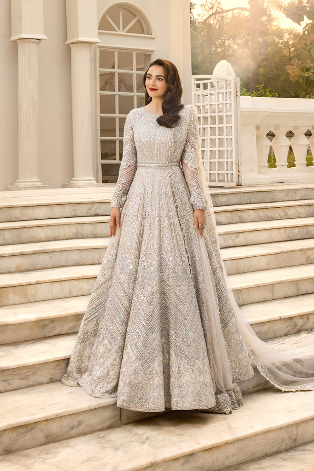 Embellished Bridal Maxi and Dupatta Style Pakistani Wedding Dress