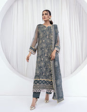 Embellished Electric Blue Pakistani Salwar Kameez