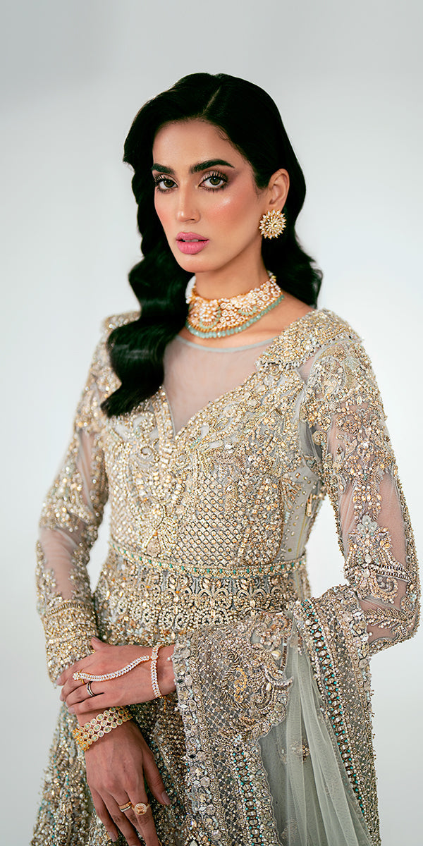 Embellished Lehenga Gown Style Pakistani Bridal Dress