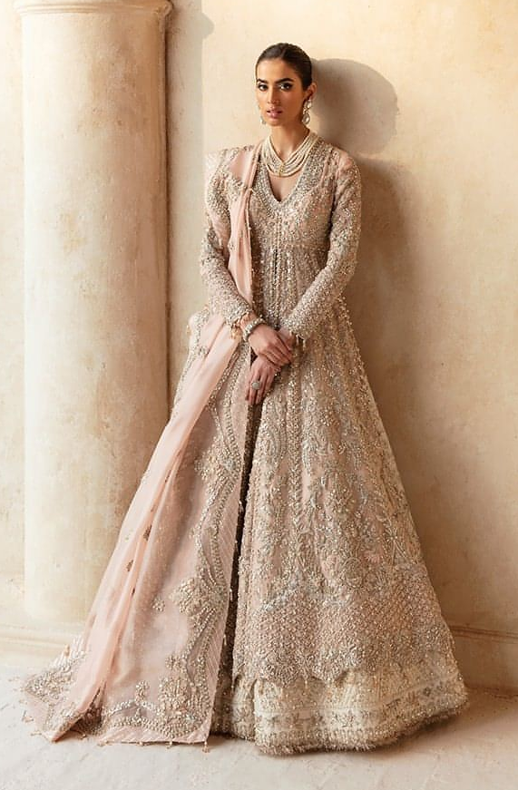 Embellished Lehenga Gown Style Pakistani Bridal Dress
